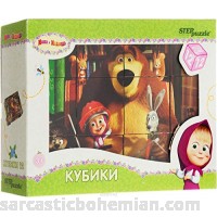 RusToyShop 12psc Plastic Cubes Masha and The Bear 4.8 x 3.2 x 1.6 inches Cartoon Puzzles Children Toys Favorite Cartoon Characters Collect Blocks B079H2RNG2